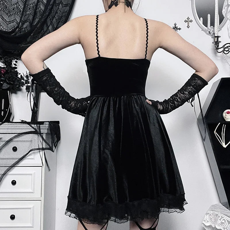 Lace High Waist Mini Dress