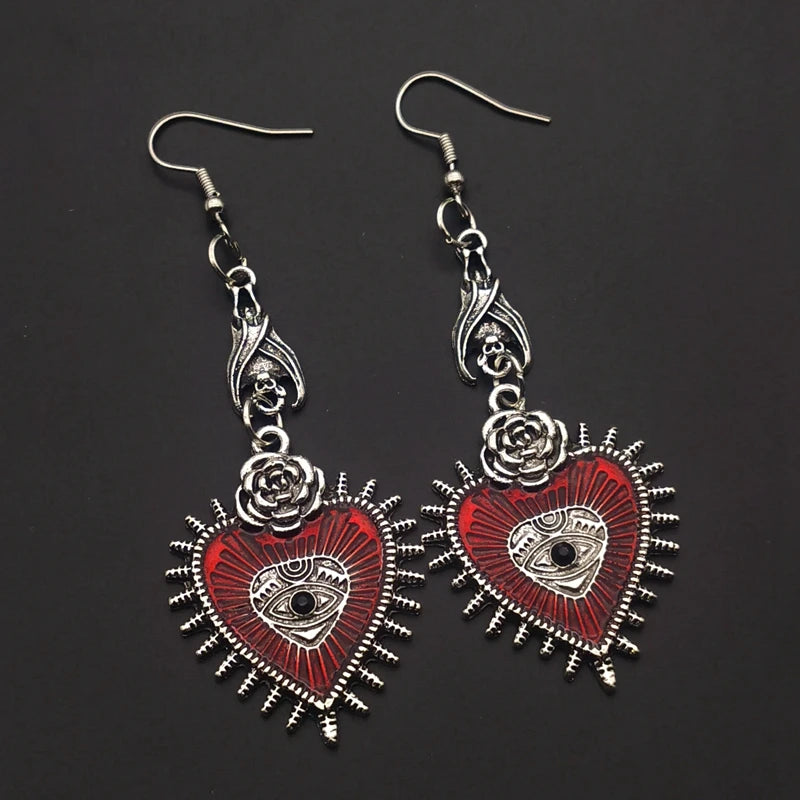 Gothic Skull Stainless Steel C Shape Earring