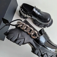 Black Gothic Chunky Heel Sneaker