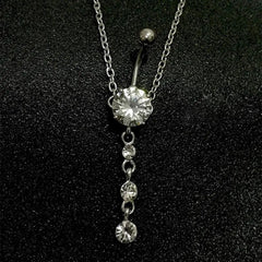 Blue Zircon Peacock Tail Gothic Belly Ring