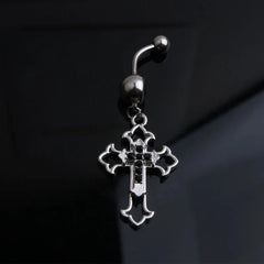Hollow Cross Punk Gothic Belly Ring