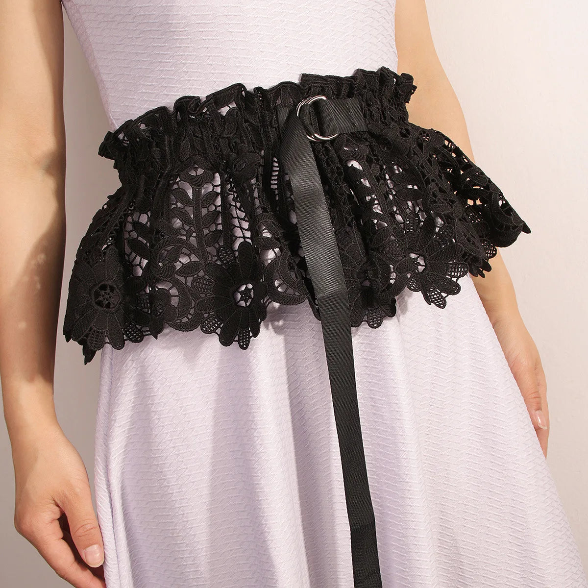 Black Lace Gothic Luxury Designer Belt Main image