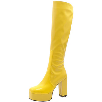 Candyfloss Love Heart Print Gothic Block Boot