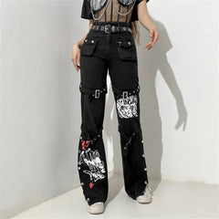 Black Baggy Denim Pants