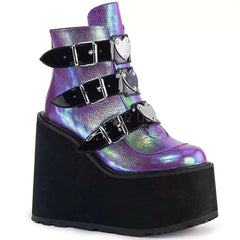 2021 Punk Gothic Wedge Cosplay Ankle Boot