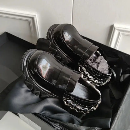 Black Gothic Chunky Heel Sneaker
