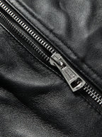 Off-Shoulder PU Leather Jacket