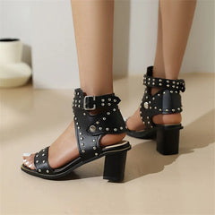 Punk Gothic Rivet High Heel Sandal