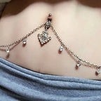 Blue Zircon Peacock Tail Gothic Belly Ring