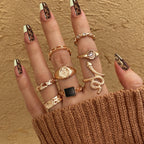 Gothic Heart Snake Animal Skull Ring