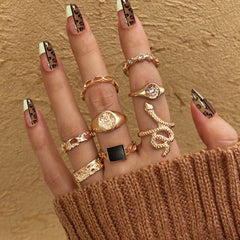 Gothic Heart Snake Animal Skull Ring