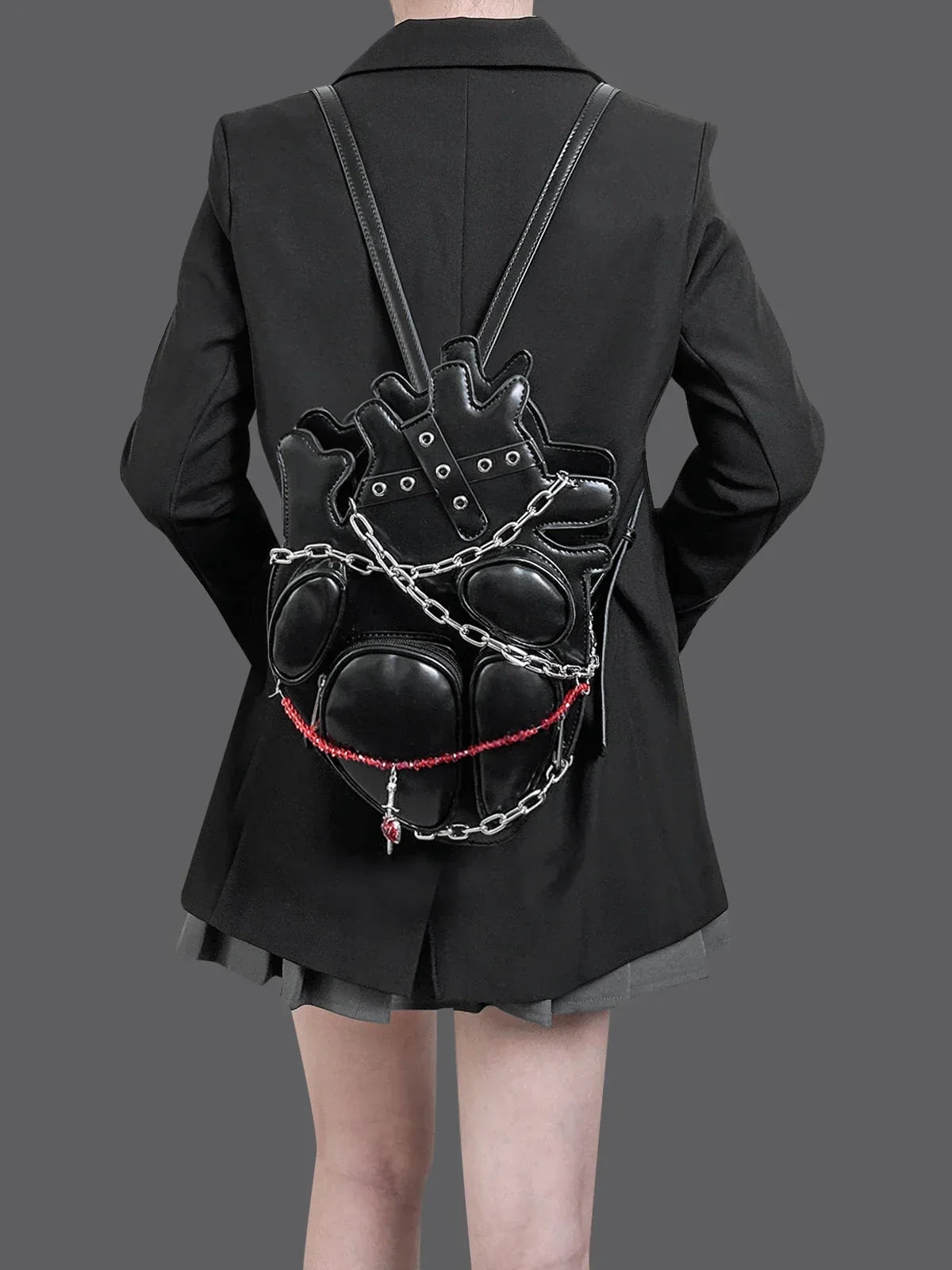 Original Dark Binding Chain Heart Punk Gothic Style Metal Sexy Shoulder Bag Halloween Main image