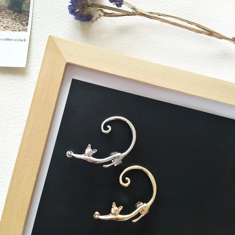Cute Cat Clip On Ear Cuff Wrap Earring