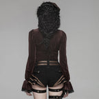Elastic Velvet Gothic Long Sleeve Blouse