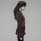 Elastic Velvet Gothic Long Sleeve Blouse