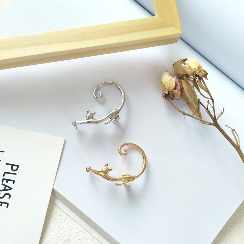 Cute Cat Clip On Ear Cuff Wrap Earring