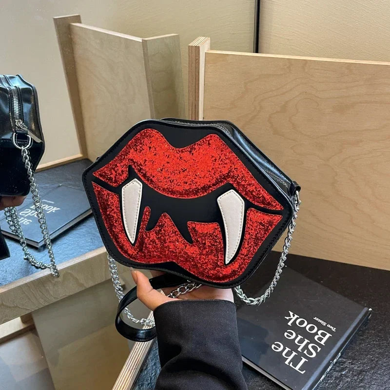 Halloween Sling Red Mouth Gothic Party Spooky Festa Bag Secondary image