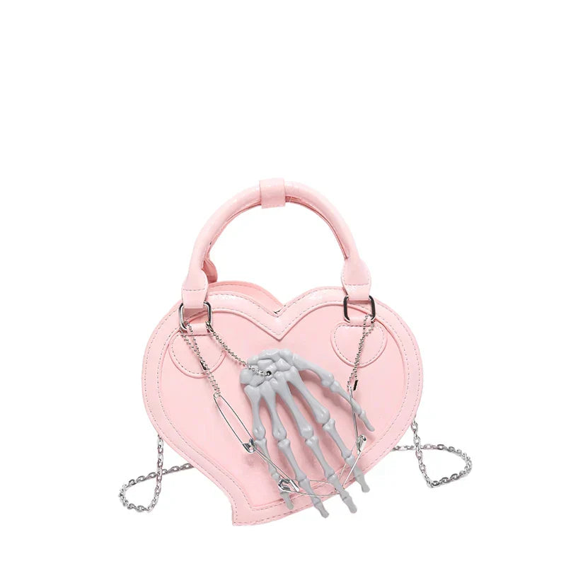 Halloween Gothic Evil Hand Spooky Trick Or Treat Party Evening Sling Bag Pink / (20Cm