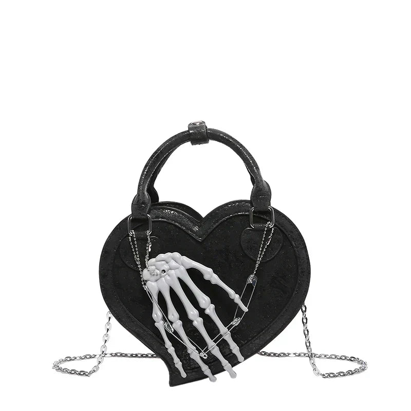 Halloween Gothic Evil Hand Spooky Trick Or Treat Party Evening Sling Bag Black / (20Cm