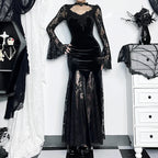 High Waist Gothic Style Maxi Dress