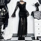 High Waist Gothic Style Maxi Dress