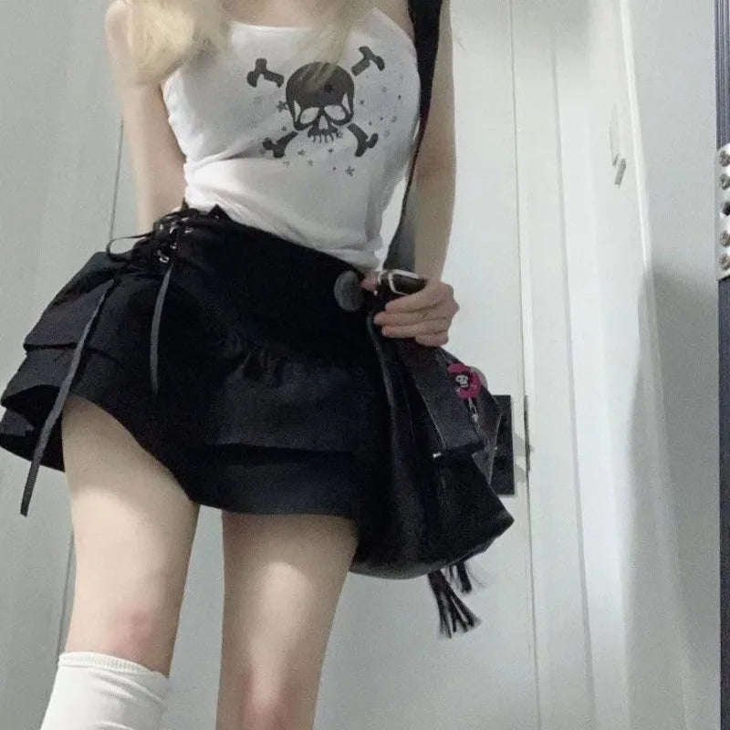 Designer Luxury Tassel Chain Y2K Goth Techwear Gothic Crossbody Sling Shoulder Bag Halloween