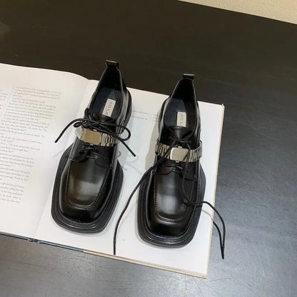Gothic Leather Thick Bottom Sneaker
