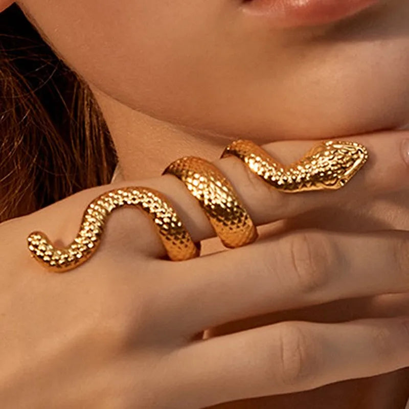 Vintage Long Gothic Snake Ring