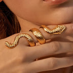 Vintage Long Gothic Snake Ring