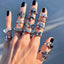 Gothic Skull Flower Angel Butterfly Ring