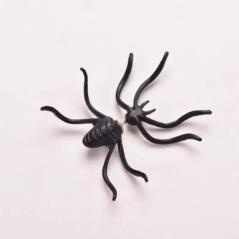 Halloween Black Spider Charm Stud Earring Secondary image