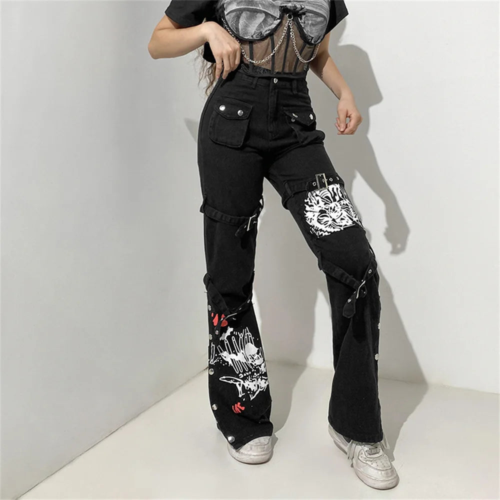 Black Baggy Denim Pants Secondary image