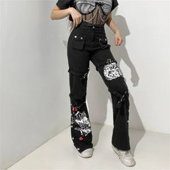 Black Baggy Denim Pants