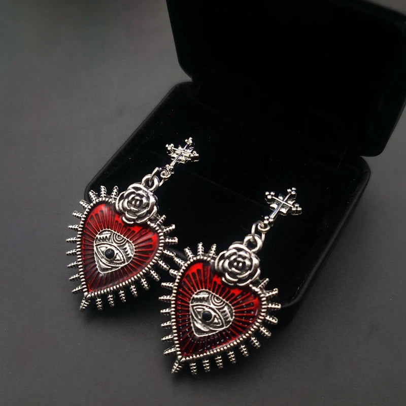 Gothic Skull Stainless Steel C Shape Earring Main image