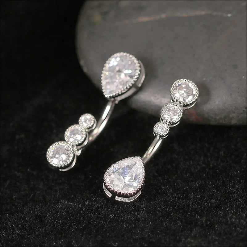 Waterdrop Zircon Gothic 14G Belly Ring