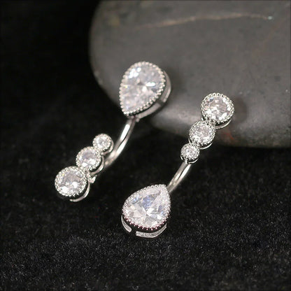 Waterdrop Zircon Gothic 14G Belly Ring