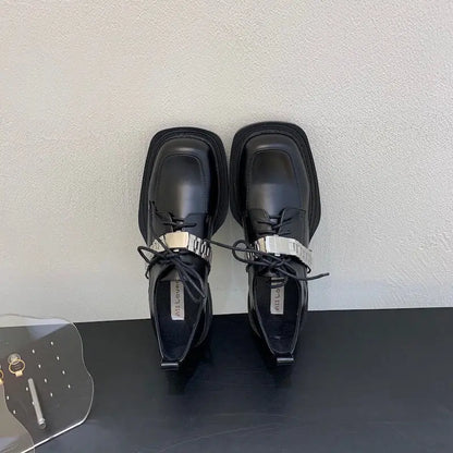 Gothic Leather Thick Bottom Sneaker