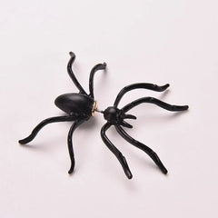 Halloween Black Spider Charm Stud Earring