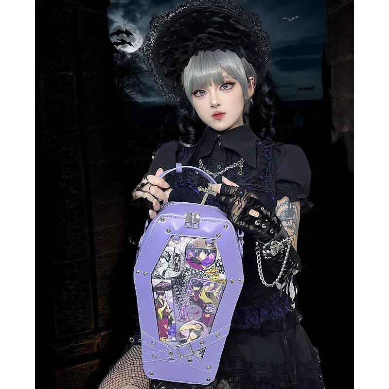 Black Gothic Pentagram Designer Casual Retro Unisex Women Fashion Leather Shoulder Bag Halloween Main image