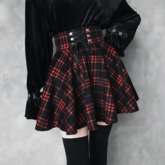 Gothic Lolita Lace-up Wool Skirt