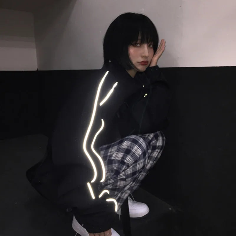 Black Reflective Casual Jacket Secondary image