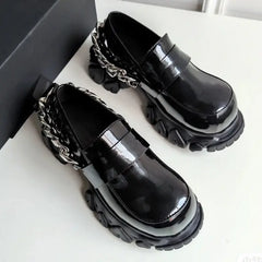 Black Gothic Chunky Heel Sneaker