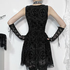 Velvet Ruffle Mini Dress