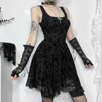 Velvet Ruffle Mini Dress