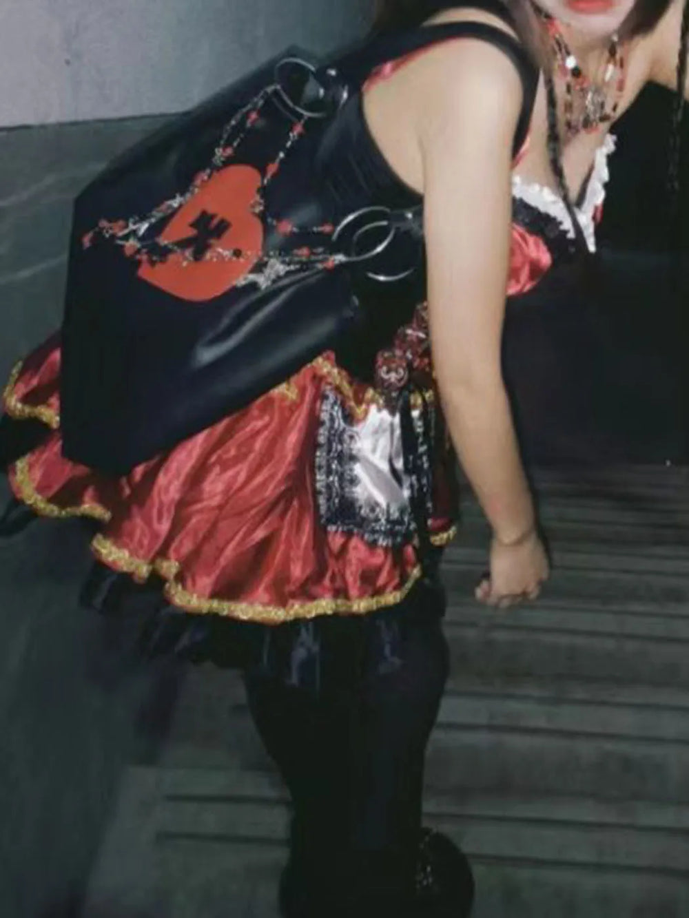 Y2K Grunge Gothic Cross Pu Leather Large Capacity Vintage Tote Bag Halloween