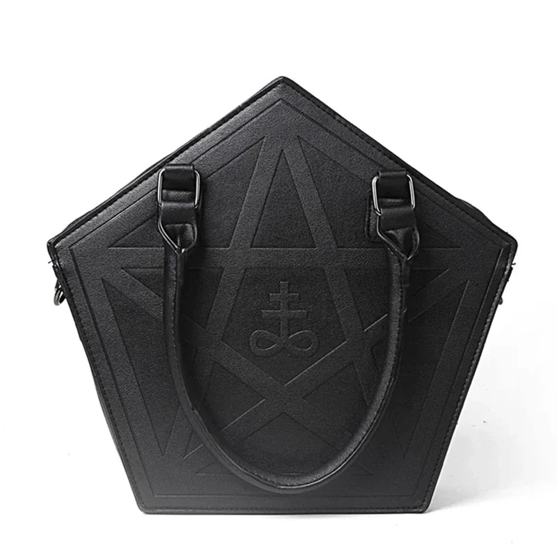 Pentagram Punk Darkness Gothic Soft Leather High Quality Chain Bag Halloween