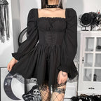 White Lace Puff Mini Dress