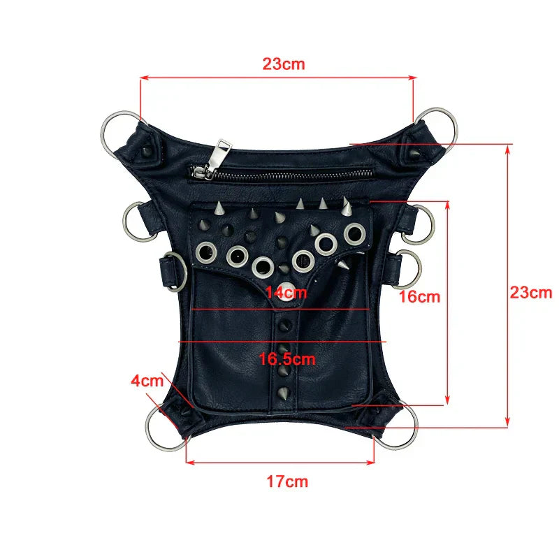 Steampunk Vintage Fanny Rivet Retro Rock Gothic Thigh Waist Pack Bag Halloween