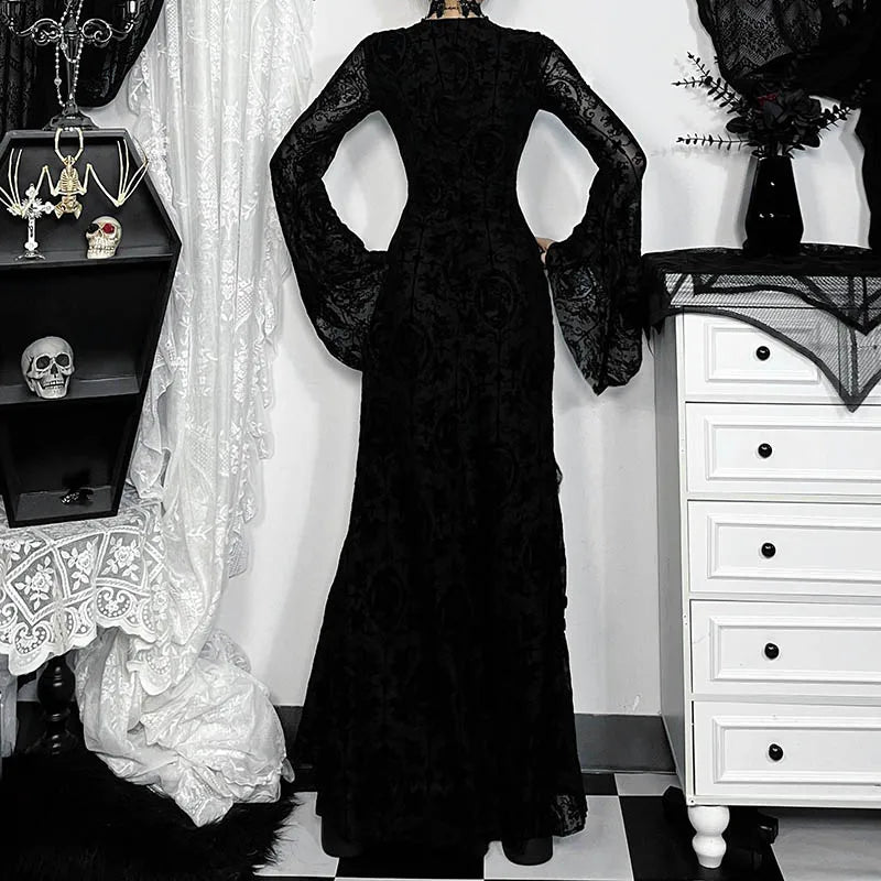 Cross Plush Long Sleeved Midi Dress