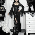 Cross Plush Long Sleeved Midi Dress